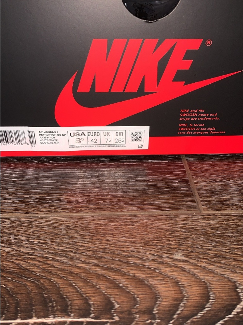 Nike Air Jordan 1 High VAA Alaska Size 8.5 DS OG All Virgil Abloh Off White - Picture 8 of 9